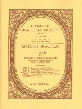 Hohmann - Practical Method for the Violin - Book 4
