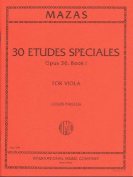 Mazas - 30 Etudes Speciales, Op 36, Book 1, for Viola