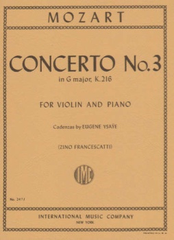 Mozart - Concerto No. 3 in G Major, K. 216, for Violin and Piano