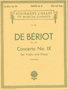 De Beriot - Concerto No. IX Op. 104 for Violin and Piano