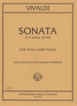 Vivaldi - Sonata In E minor, RV 40 for Viola and Piano