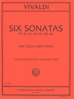 Vivaldi - Six Sonatas, RV 47, 41, 43, 45, 40, 46, for Cello and Piano