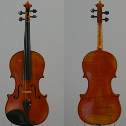 Violin, labeled Gustav August Ficker,  for William Lewis and Son "the Sarasate" model 176  anno 1966